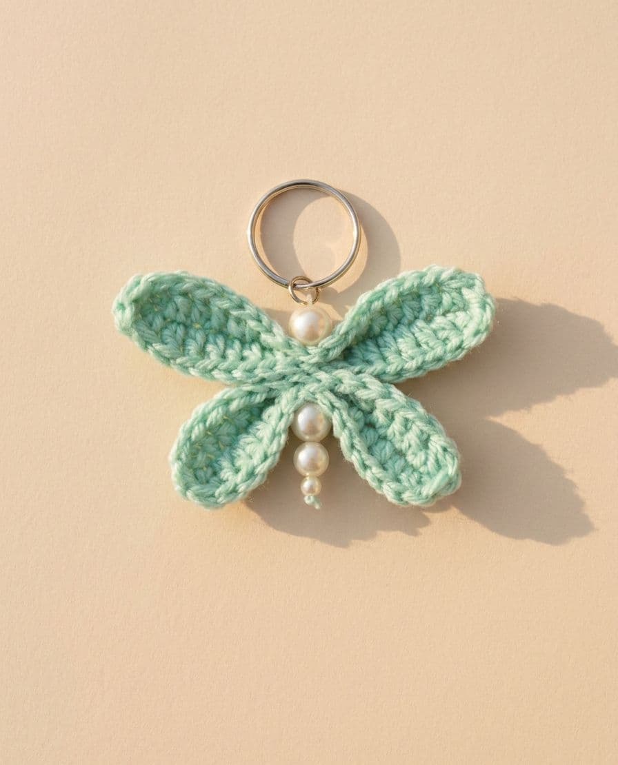Crochet Dragonfly Keychain