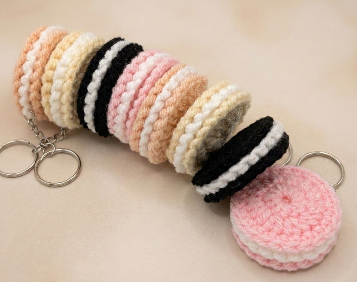 Crochet Oreo Keychain